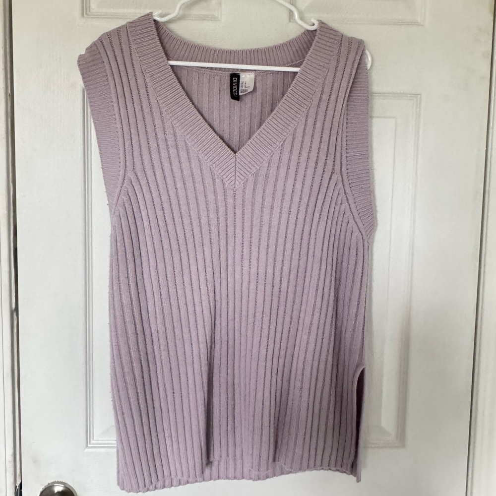 H&M Lavender Ribbed Knit Sleeveless Top